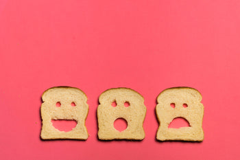 Bread with different facial expressions