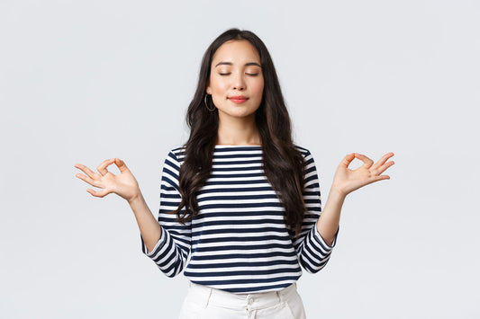 A woman looking calm
